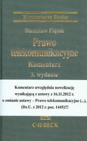 Prawo telekomunikacyjne Komentarz. Autor: Piątek Stanisław. Dadada.pl Okładka książki Prawo telekomunikacyjne Komentarz