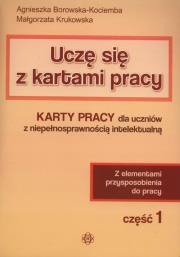 Uczę się z kartami pracy Część 1. Autor: Agnieszka Borowska-Kociemba, Małgorzata Krukowska. Dadada.pl Okładka książki Uczę się z kartami pracy Część 1