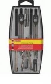 Opakowanie Cyrkiel szkolny zestaw 9 częściowy czarny