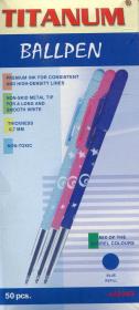 Opakowanie Długopis Titanum wkład niebieski 50 sztuk