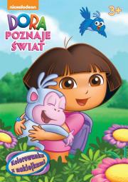 Okładka książki Dora poznaje świat. Kolorowanka z naklejkami.