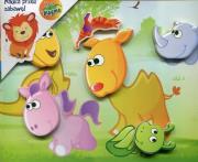 Opakowanie Drewniana układanka magnetyczna Zwierzęta