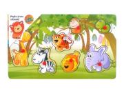 Opakowanie Drewniana układanka z pinezkami Dżungla