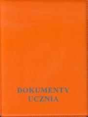 Opakowanie Okładka na dokumenty ucznia pionowa pomarańczowa