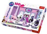 Okładka książki Puzzle 100 Littlest Pet Shop. Na ulicy TREFL