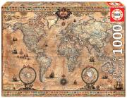 Puzzle 1000 Świat mapa stylizowana. Wydawca: Educa Borras. Dadada.pl Opakowanie Puzzle 1000 Świat mapa stylizowana