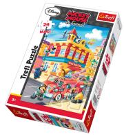 Okładka książki Puzzle 24 maxi Myszka Miki Straż pożarna