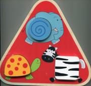 Opakowanie Układanka drewniana trójkątna Zwierzęta