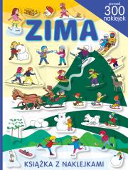 Zima. Ponad 300 naklejek. Autor: Opracowanie zbiorowe. Dadada.pl Okładka książki Zima. Ponad 300 naklejek
