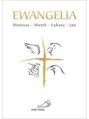 Okładka książki Ewangelie (4 ewangelie) biała z krzyżem