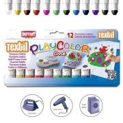 Opakowanie Farby w sztyfcie Textil One 12 kolorów PLAYCOLOR