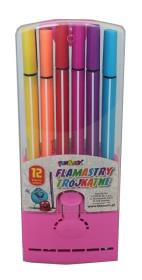 Opakowanie Flamastry trójkątne Fun & Joy 12 kolorów różowe pudełko