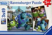 Opakowanie Puzzle Disney Potwory i spółka 3x49