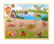 Opakowanie Puzzle drewniane układanka z pinezkami Jezioro