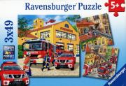 Opakowanie Puzzle Ekipa strażacka 3x49