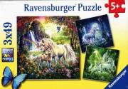 Opakowanie Puzzle Jednorożce 3x49