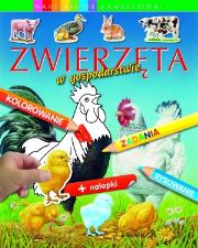 Zwierzęta w gospodarstwie. Naklejkowe łamigłówki. Autor: Beaumont Emilie. Dadada.pl Okładka książki Zwierzęta w gospodarstwie. Naklejkowe łamigłówki