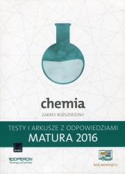 Chemia. Matura 2016. Testy i arkusze. Zakres rozszerzony. Autor: Jacewicz Dagmara, Zdrowowicz Magdalena, Żamojć Krzysztof. Dadada.pl Okładka książki Chemia. Matura 2016. Testy i arkusze. Zakres rozszerzony