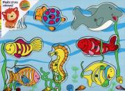 Opakowanie Drewniana gra Rybki na magnes