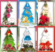 Opakowanie Karnet B6 Boże Nar. Choinka 3D Świecki (10szt) MIX