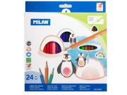 Opakowanie Kredki ołówkowe trójkatne 24 kolory MILAN