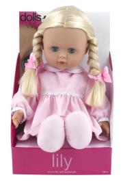 Opakowanie Lalka bobas Lily z miękkiego materiału różowa 41 cm