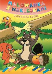 Okładka książki Malowanka z naklejkami. Zwierzęta leśne