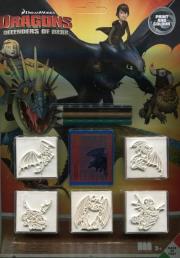 Opakowanie Pieczątki blister 5 sztuk Dragons