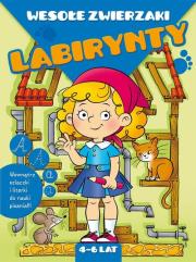 Okładka książki Wesołe zwierzaki - Labirynty 4- 6 lat
