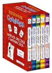Wielka paczka cwaniaczka. Dziennik cwaniaczka, Rodrick rządzi, Szczyt wszystkiego, Ubaw po pachy, Przykra prawda. Autor: Jeff Kinney. Dadada.pl Okładka książki Wielka paczka cwaniaczka. Dziennik cwaniaczka, Rodrick rządzi, Szczyt wszystkiego, Ubaw po pachy, Przykra prawda