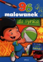 96 malowanek dla synka + naklejki. Autor: Aleksander Panek. Dadada.pl Okładka książki 96 malowanek dla synka + naklejki