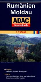 Okładka książki LanderKarte ADAC.Rumanien, Moldau 1:750 000