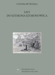 Okładka książki List do Szymona Szymonowica