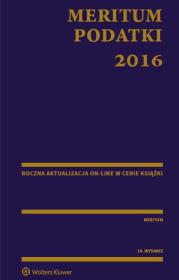 Okładka książki Meritum Podatki 2016