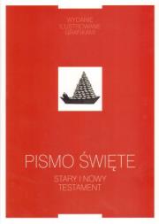 Pismo Święte Stary i Nowy Testament z grafikami. Autor: ks. Marian Wolniewicz (red.), ks. Michał Peter (red.). Dadada.pl Okładka książki Pismo Święte Stary i Nowy Testament z grafikami