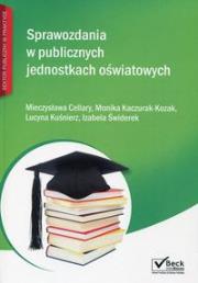 Okładka książki Sprawozdania w publicznych jednostkach oświatowych