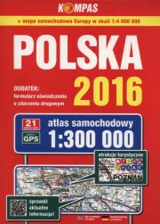 Atlas samochodowy Polska 2016 1:300 000. Autor: Opracowanie zbiorowe. Dadada.pl Okładka książki Atlas samochodowy Polska 2016 1:300 000
