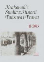 Okładka książki Krakowskie Studia z Historii... T.8 zeszyt 3