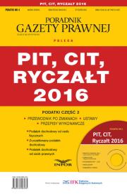 Opakowanie PIT,CIT, Ryczałt 2016