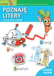 Okładka książki Poznaję litery. Koloruję, piszę i naklejam. Marchewkowe zadania 3-6 lat
