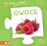 Rosnę i poznaję z puzzlami Owoce. Autor: Opracowanie zbiorowe. Dadada.pl Okładka książki Rosnę i poznaję z puzzlami Owoce