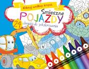 Okładka książki Śmieszne pojazdy. Koloruj według kropek