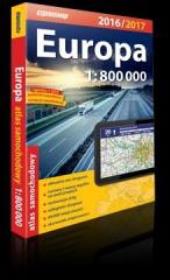 Europa Atlas Samochodowy 1:800 000 - Wydanie 2016/2017. Autor: praca zbiorowa. Dadada.pl Okładka książki Europa Atlas Samochodowy 1:800 000 - Wydanie 2016/2017
