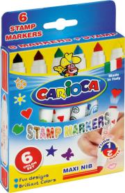 Flamastry stemple 6 kolorów bls CARIOCA. Wydawca: Carioca. Dadada.pl Opakowanie Flamastry stemple 6 kolorów bls CARIOCA
