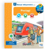 Jak i dlaczego! Pociagi. Autor: Agata Świerczek Joanna Kołat Sylwia Wyszogrodzka. Dadada.pl Okładka książki Jak i dlaczego! Pociagi