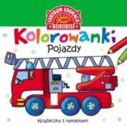 Okładka książki Kolorowanki Pojazdy Książeczka z nalepkami