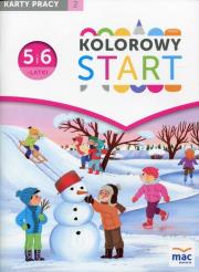 Kolorowy Start 5 i 6-latki Karty pracy Część 2. Autor: Żaba-Żabińska Wiesława. Dadada.pl Okładka książki Kolorowy Start 5 i 6-latki Karty pracy Część 2