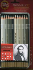 Opakowanie Kredki Mondeluz 12 kolorów Linia szarości
