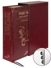 Okładka książki Pismo Święte ST i NT (bordowa oprawa, paginatory)
