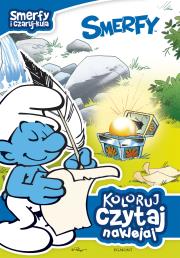 Smerfy Koloruj czytaj naklejaj Smerfy i czaruj-kula. Autor: Opracowanie zbiorowe. Dadada.pl Okładka książki Smerfy Koloruj czytaj naklejaj Smerfy i czaruj-kula